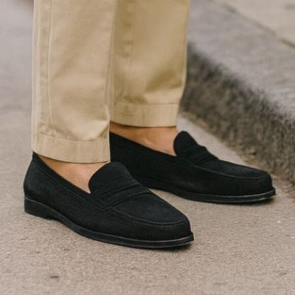 TODS Black Leather Suede Slip On Loafer Shoes   Mens Size 8.5 main image 9